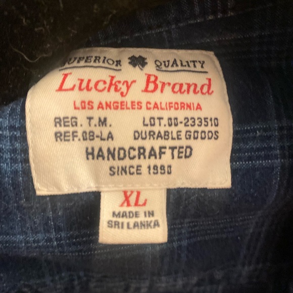 Mens Lucky Brand Collard Button Down Flannel - XL - Picture 2 of 5
